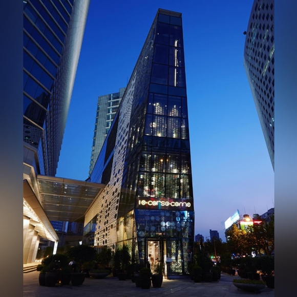 MM6 Maison Martin Margiela  Blue Cape-effect  Shirt mini dress Navy - Picture 13 of 14